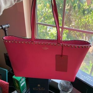 Brand New Valentino Rockstud Tote Hot Pink